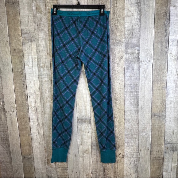 2-Pc Victoria’s Secret Plaid Thermal Cotton Pj’s Long Sleeve Crewneck Pj’s - Picture 4 of 10